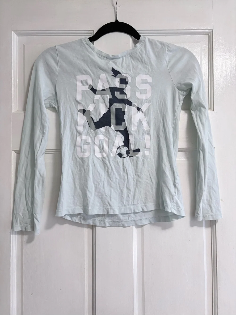 GAP Light Blue Long Sleeve Soccer Graphic Tee